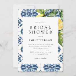 Invitación Lemon Citrus Positano Ducha de Novias Italiana