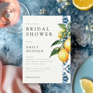 Invitación Lemon Citrus Positano Ducha de Novias Italiana