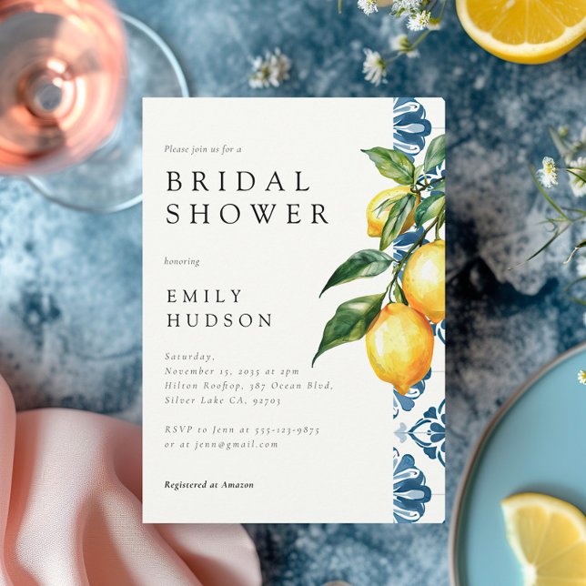 Invitación Lemon Citrus Positano Ducha de Novias Italiana (Subido por el creador)