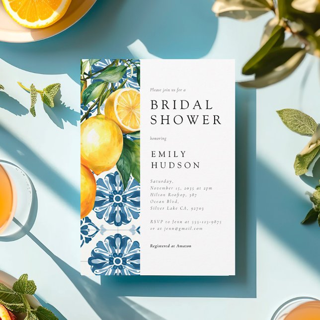 Invitación Lemon Citrus Positano Ducha de Novias Italiana (Subido por el creador)