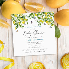 Invitación Lemon Citrus Watercolor Baby Shower