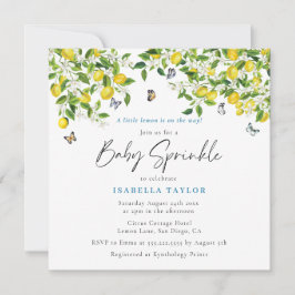 Invitación Lemon Citrus Watercolor Bebé Sprinkle