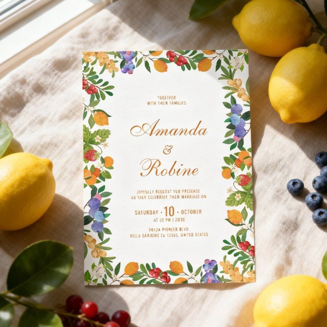 Invitación Lemon Citrus Wedding Invitation (Subido por el creador)