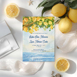 Invitación Lemon Costal Mediterranean Wedding Invitation 