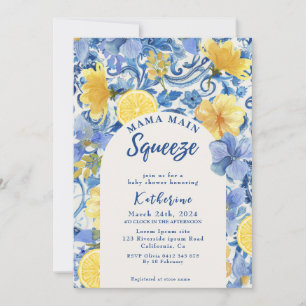 Invitación Lemon de color limón mamá chirrido principal ducha