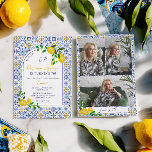Invitación Lemon de mosaico italiano Nuestro principal apretó