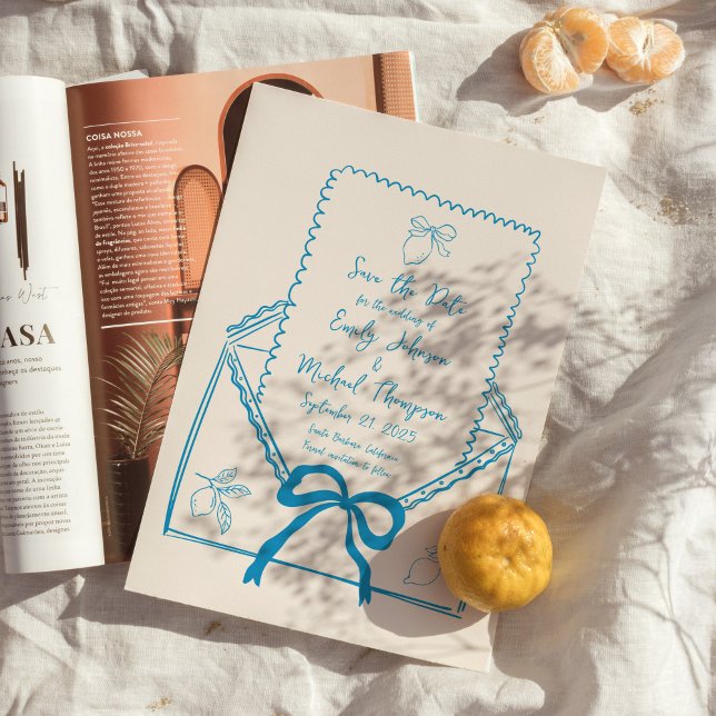 Invitación Lemon Dibujado a Mano Italiano Salva la Fecha (Subido por el creador)