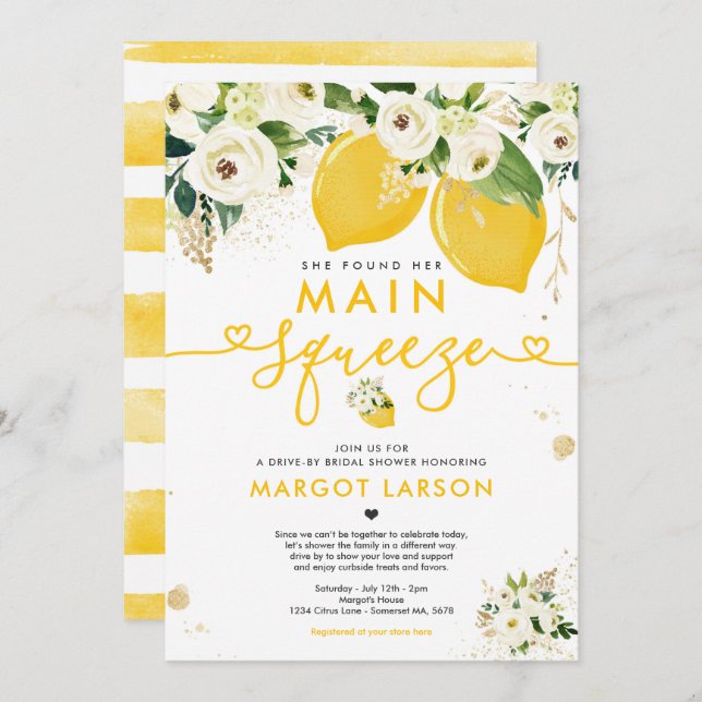 Invitación Lemon Drive by Briower Lemon Main Squeeze (Anverso / Reverso)