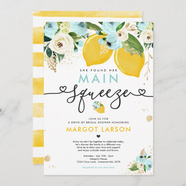 Invitación Lemon Drive by Briower Lemon Main Squeeze (Anverso / Reverso)
