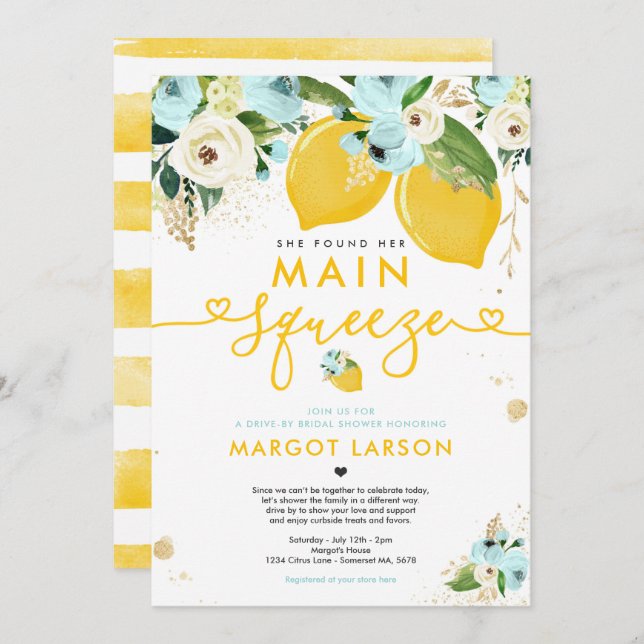 Invitación Lemon Drive by Briower Lemon Main Squeeze (Anverso / Reverso)