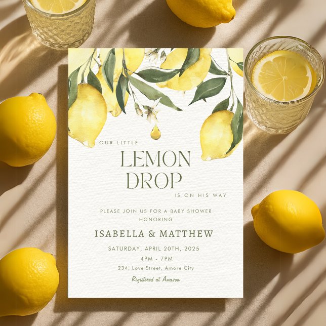 Invitación Lemon Drop Summer Baby Shower (Lemon Drop Summer Baby Shower Invitation)