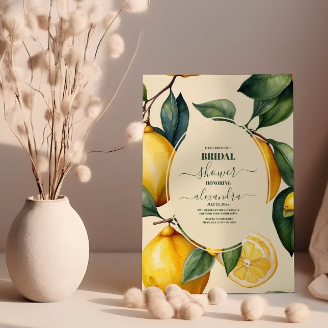 Invitación Lemon Elegant Moderno Summer Bridal Shower (Subido por el creador)