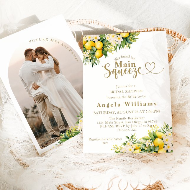Invitación Lemon Elegant Moderno Summer Photo Bridal Shower (Subido por el creador)