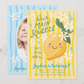 Invitación Lemon First Birthday Invite, Main Squeeze 1st 