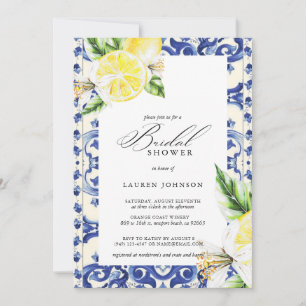 Invitación Lemon Floral Mediterranean Bridal Shower