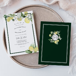 Invitación Lemon Garden Floral Boda Blanco Casual