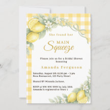Lemon gingham main squeeze bow Bridal Shower