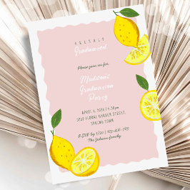 Invitación Lemon Graduation Party Pink Citrus