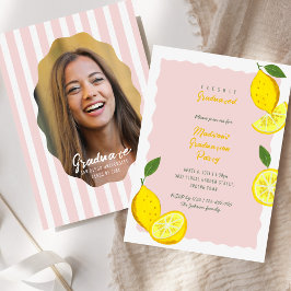 Invitación Lemon Graduation Party Pink Citrus