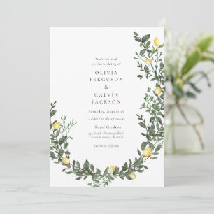 Invitación Lemon Greenery Vines Boda