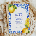 Invitación Lemon Italian Amalfi Blue Tile Baby Shower<br><div class="desc">Invite a sus huéspedes a una deliciosa celebración con nuestra invitación a Baby Shower de Azulejos Amalfi de Lemon Italiano. Esta invitación captura la esencia de la impresionante costa de Amalfi con sus vibrantes motivos de limón y sus intrincados diseños de azulejos azules, perfectos para una ducha de bebé fresca...</div>