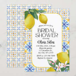 Invitación Lemon italiano mediterráneo Tile Bridalducha