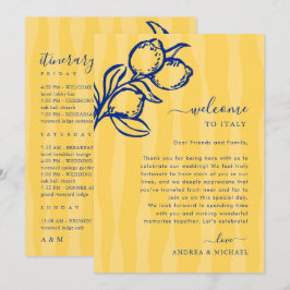 Invitación Lemon Italy Wedding Welcome Letter Itinerary Card