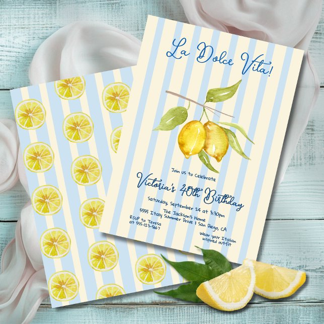 Invitación Lemon La Dolce Vita Birthday Strith (Subido por el creador)
