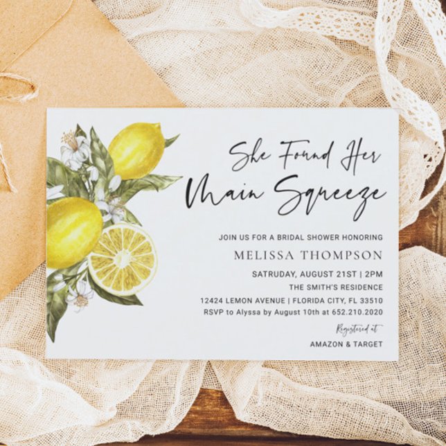 Invitación Lemon Main Squeeze Brieze Shower (Subido por el creador)