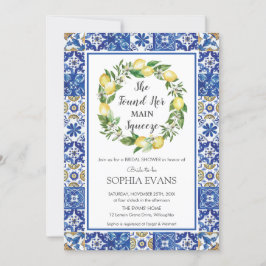 Invitación Lemon Main Squeeze Mediterránea Bridal Shower Inv