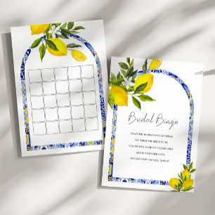 Invitación Lemon Mediterranean Bingo Bridal Shower Game Card