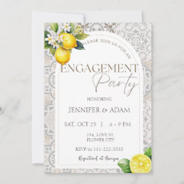 Invitación Lemon Mediterranean Italian Tiles Engagement Party
