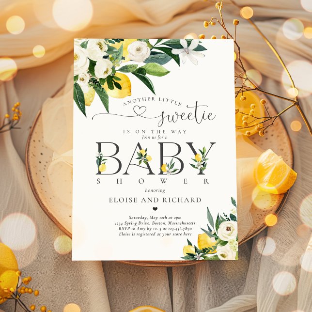 Invitación Lemon Mediterranean Little Sweetie Baby Shower (Subido por el creador)