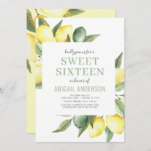 Invitación Lemon Modern Citrus Dulce Cumpleaños