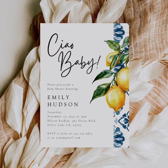 Invitación Lemon Positano Baby Shower italiano (Subido por el creador)