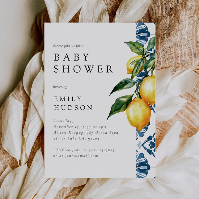 Invitación Lemon Positano Baby Shower italiano (Subido por el creador)