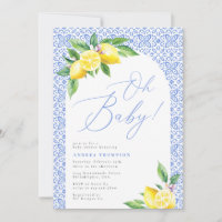 Lemon Positano Italiano Blue Tile Oh baby Shower