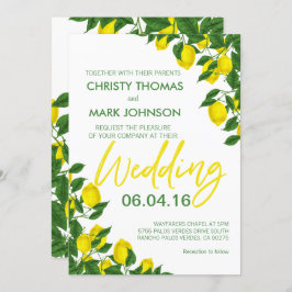 Invitación Lemon Summer Modern Yellow Boda