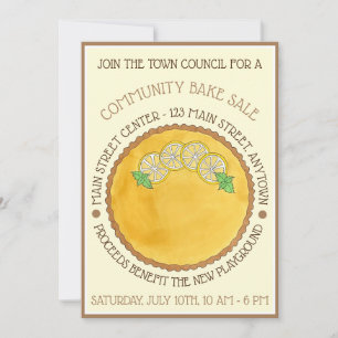 Invitación Lemon Tart Tarte au Citron Baking Bake Sale Pi Day