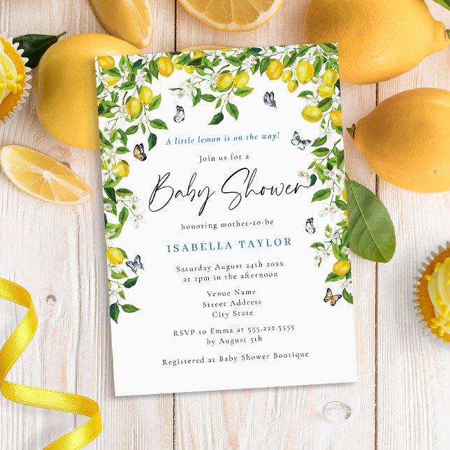 Invitación Lemon Watercolor Baby Shower (Subido por el creador)