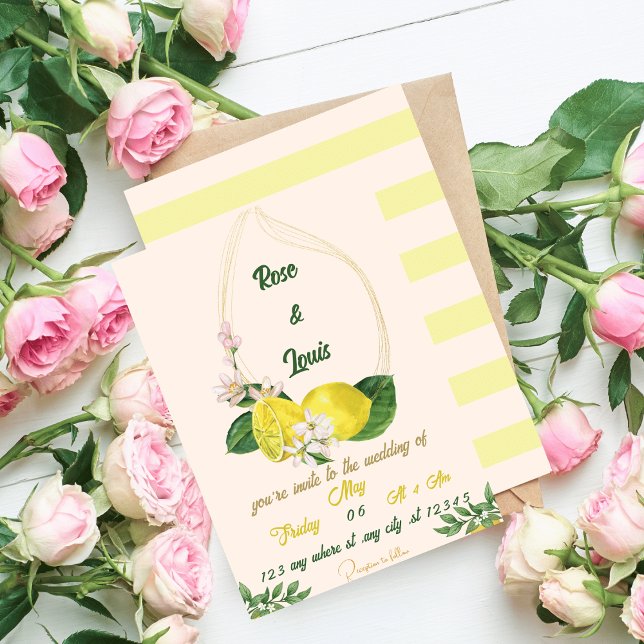 Invitación Lemon wedding invitation in bright colors (Subido por el creador)