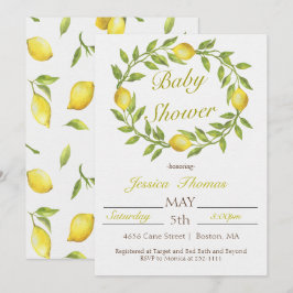 Invitación Lemon Wreath Baby Shower