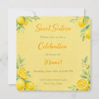 Invitación "Lemon-y" Sweet 16 invite 