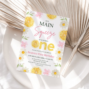 Invitación Lemon Yellow Slices Nuestro principal apretón 1er 