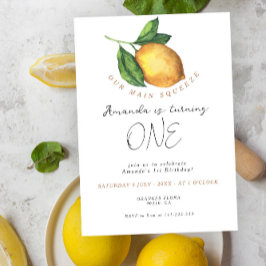 Invitación Lemonade citrus lemon 1er cumpleaños