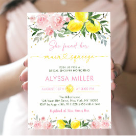 Invitación Lemonade Main Squeeze Pink Floral Brillante Ducha