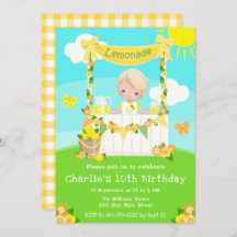 Lemonade Stand Birday Blonde Hair Boy