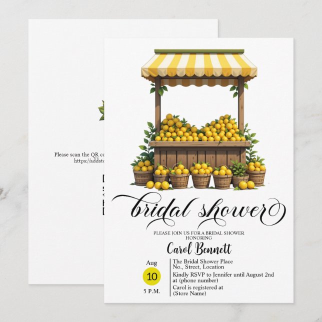 Invitación Lemonade Stand Mediterráneo Summer Briower (Anverso / Reverso)