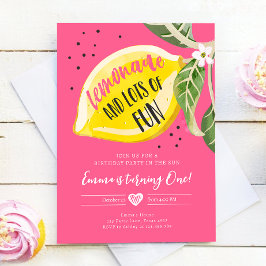 Invitación Lemonade y mucha diversión Chica limón cumpleaños