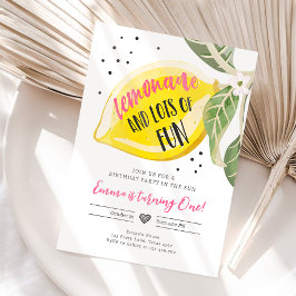 Invitación Lemonade y mucha diversión Chica limón cumpleaños